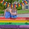 Pride Day Banner Rainbow Festival Decoration Pennant Flags Banner Progress Rainbow Pride Banner Flag Bunting for LGBT Gay Lesbian Party Mantle Fireplace Decoration Supplies
